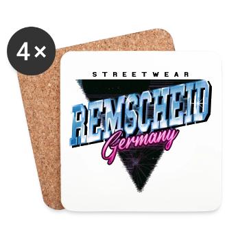Remscheid Germany City Skyline Vintage Retro - Coasters (set of 4) - white - Front