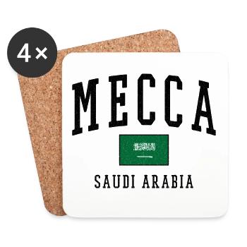 Mecca Saudi Arabia Flag Design - Coasters (set of 4) - white - Front