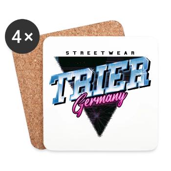 Trier Germany City Skyline Vintage Retro - Coasters (set of 4) - white - Front