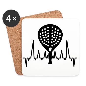 Padel Tennis Sport Racket Player Leisure - Coasters (set of 4) - white - Front