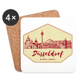 Dusseldorf Skyline Badge - Coasters (set of 4) - white - Front
