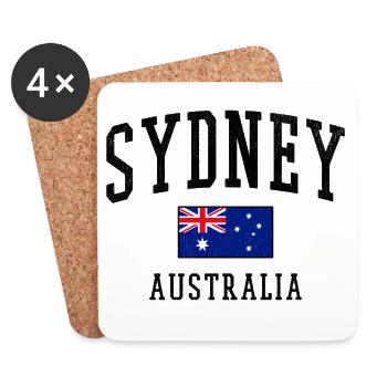 Sydney Australien Flagge Städte Design - Untersetzer (4er-Set) - Weiß - Vorne
