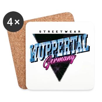 Wuppertal Deutschland Stadt Vintage Retro Neon - Untersetzer (4er-Set) - Weiß - Vorne