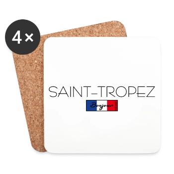 SAINT-TROPEZ FRANKREICH URLAUB SOMMER PARTY (b) - Untersetzer (4er-Set) - Weiß - Vorne