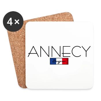 ANNECY FRANCE HOLIDAY SUMMER PARTY (b) - Coasters (set of 4) - white - Front