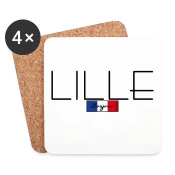 LILLE FRANCE HOLIDAY SUMMER PARTY (b) - Coasters (set of 4) - white - Front