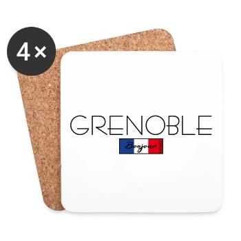 GRENOBLE FRANCE HOLIDAY SUMMER PARTY (b) - Coasters (set of 4) - white - Front