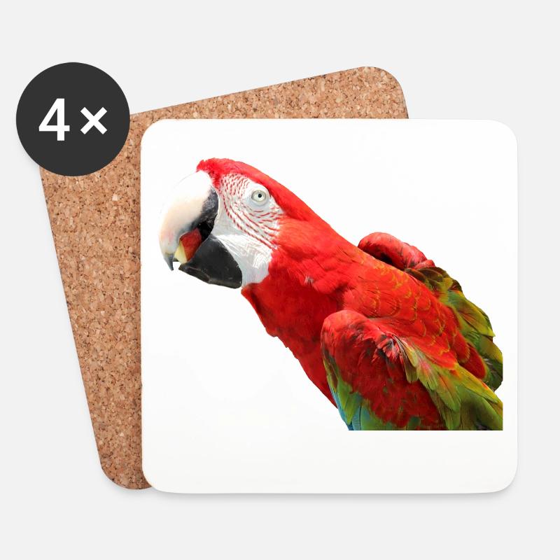 Papageien Vogel T-shirt Geschenk - Untersetzer (4er-Set) - Weiß