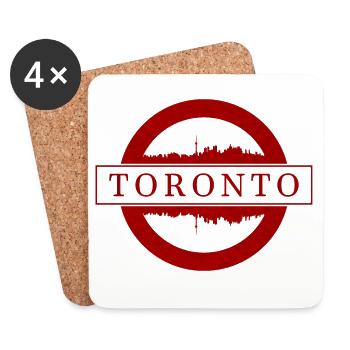 Toronto Stamp Skyline Red - Dessous de verre (lot de 4) - blanc - Devant