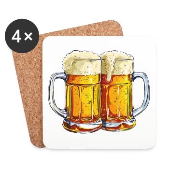Chope à bière Chopes à bière Verres à bière Bière Alcool Alcool - Dessous de verre (lot de 4) - blanc - Devant