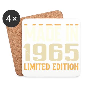 Cadeau Anniversaire 1965 Génial Depuis 1965 Retro - Dessous de verre (lot de 4) - blanc - Devant