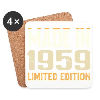 Cadeau Anniversaire 1959 Génial Depuis 1959 Retro - Dessous de verre (lot de 4) - blanc - Devant