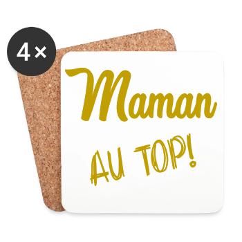 FÊTE DES MÈRES. BONNE FÊTE MAMAN - Dessous de verre (lot de 4) - blanc - Devant