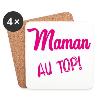 BONNE FÊTE MAMAN. MAMAN - Dessous de verre (lot de 4) - blanc - Devant