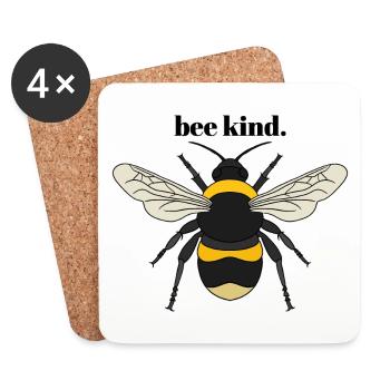 Bee Kind Bumblebee - Coasters (set of 4) - white - Front
