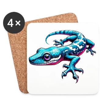 Gecko - Untersetzer (4er-Set) - Weiß - Vorne