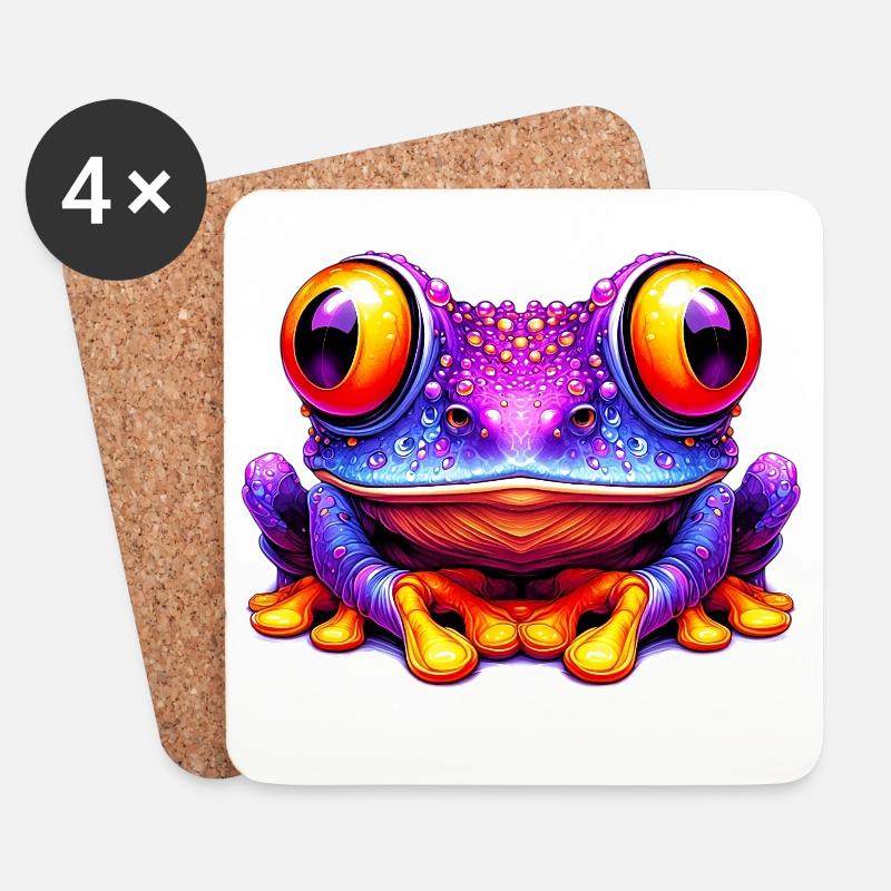 Frosch - Untersetzer (4er-Set) - Weiß