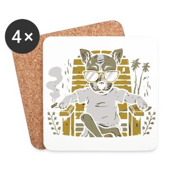 Amoureux Des Chiens - Cadeau Propriétaire de Chien - Dessous de verre (lot de 4) - blanc - Devant
