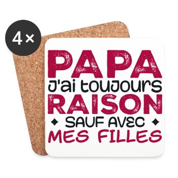 Daddy I'm always right except with my daughters - Coasters (set of 4) - white - Front