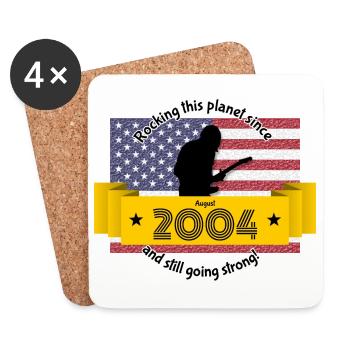 20ème Anniversaire Rocker cette planète depuis 08/2004 - Dessous de verre (lot de 4) - blanc - Devant