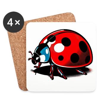 Ladybird - Coasters (set of 4) - white - Front