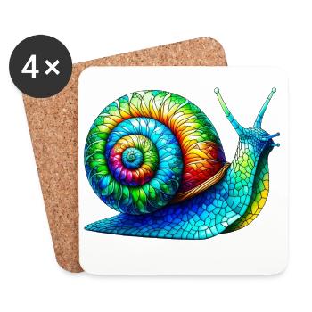 Escargot - Dessous de verre (lot de 4) - blanc - Devant
