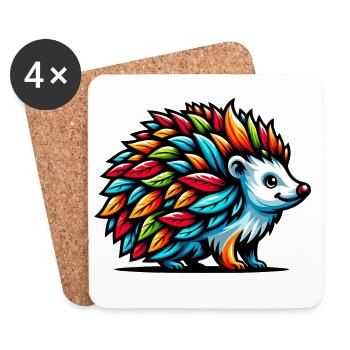 Igel - Untersetzer (4er-Set) - Weiß - Vorne