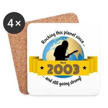 22ème anniversaire Rocking this planet since 03/2003 - Dessous de verre (lot de 4) - blanc - Devant