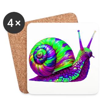 Snail - Coasters (set of 4) - white - Front
