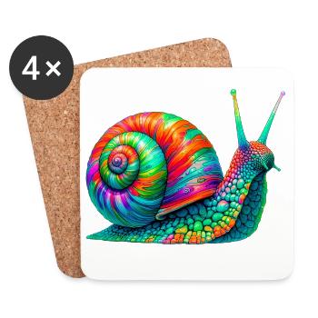 Escargot - Dessous de verre (lot de 4) - blanc - Devant