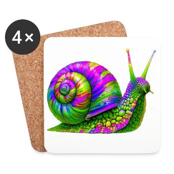 Snail - Coasters (set of 4) - white - Front