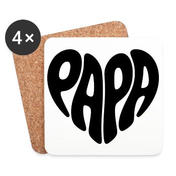 Dad Heart Shape Father Heart Shape Father's Day Gift - Coasters (set of 4) - white - Front