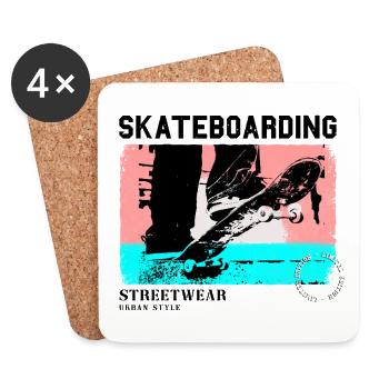 Skateboarding Skate Skater Skateboard Sk8 Vintage - Untersetzer (4er-Set) - Weiß - Vorne