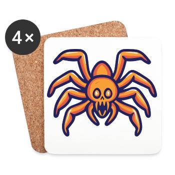 Tarantula Halloween Comic Spider - Coasters (set of 4) - white - Front