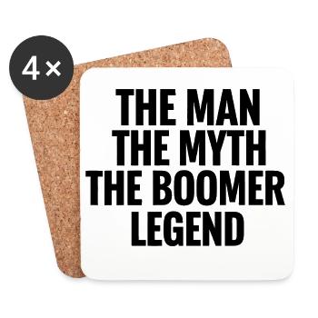 Der Mann Der Mythos Die Boomer-Legende Stolzer Boo - Untersetzer (4er-Set) - Weiß - Vorne