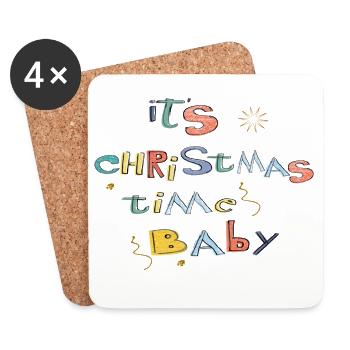 It's Christmas Time - Coasters (set of 4) - white - Front