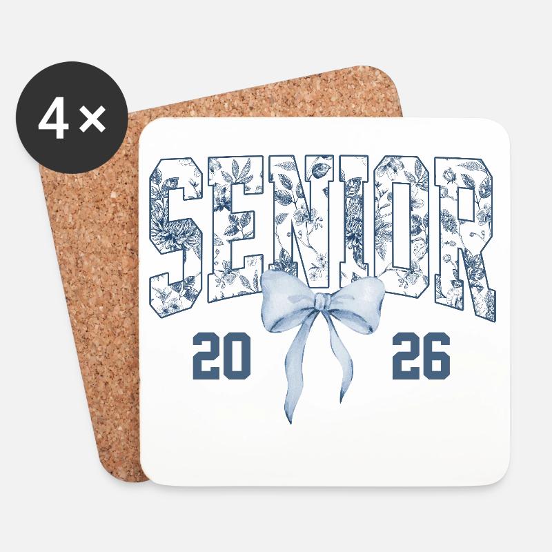 Senior 2026 Floral - Untersetzer (4er-Set) - Weiß