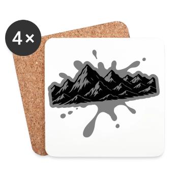Mountains Blobs - Coasters (set of 4) - white - Front