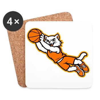 Wildcat-Basketball Flying Dunk Maskottchen - Untersetzer (4er-Set) - Weiß - Vorne