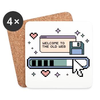 Welcome To The Old Web Retro Internet - Coasters (set of 4) - white - Front