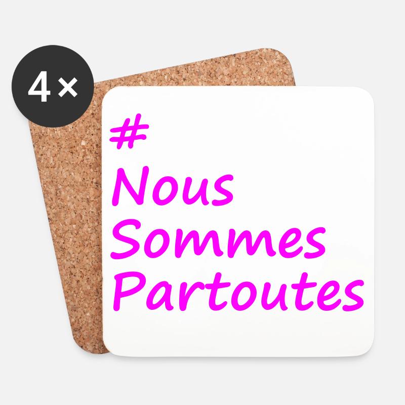 #NousSommesPartoutes - Untersetzer (4er-Set) - Weiß