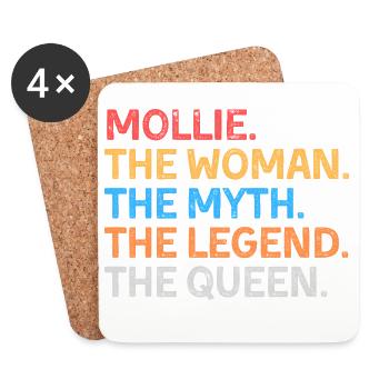 Mollie The Woman The Myth The Legend The Queen - Coasters (set of 4) - white - Front