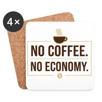 No Coffee No Economy - Coasters (set of 4) - white - Front