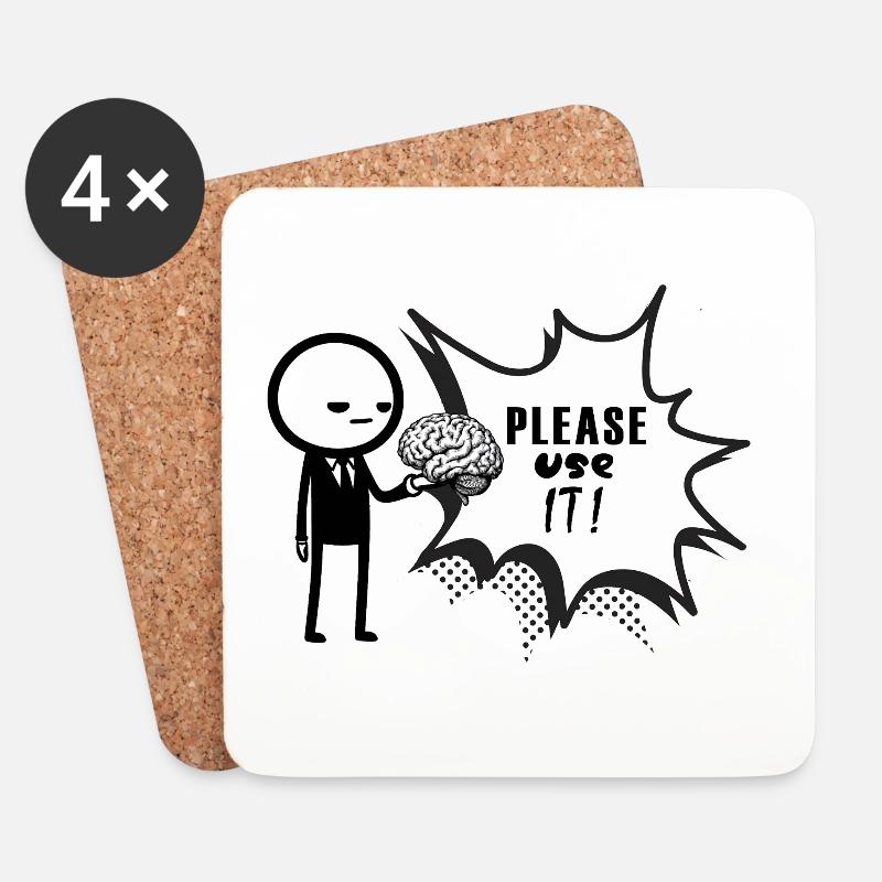 pls_use_it - Untersetzer (4er-Set) - Weiß