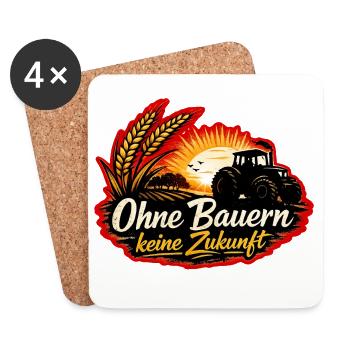 No future without farmers-agriculture-tractor - Coasters (set of 4) - white - Front