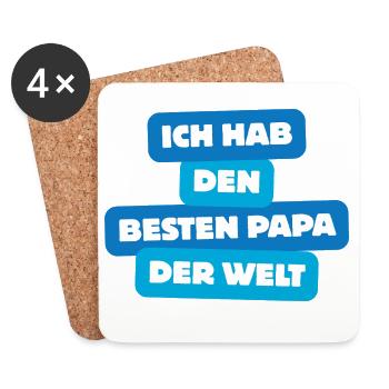 Bester Papa der Welt – Familien Shirt  - Untersetzer (4er-Set) - Weiß - Vorne