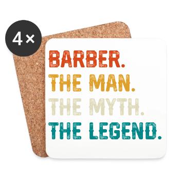 Barber Myth Legend Shirt - Coasters (set of 4) - white - Front