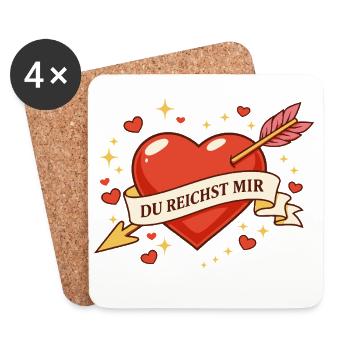 Liebe ohne Schnörkel: Du reichst mir - Untersetzer (4er-Set) - Weiß - Vorne