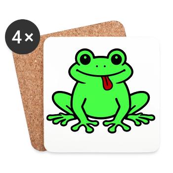 Grenouille Comique Crapaud - Dessous de verre (lot de 4) - blanc - Devant
