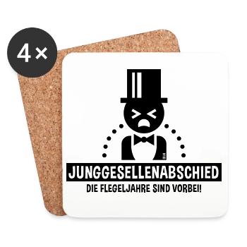Junggesellenabschied – Flegeljahre Vorbei! (B) - Untersetzer (4er-Set) - Weiß - Vorne